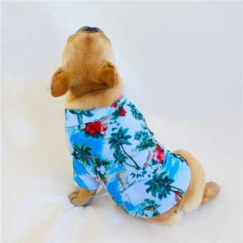 Дрехи за кучета френски булдог Хавайски стил с щампи Тънки кучета Риза за мопс корги Дишаща мода Пролет Лято Дрехи за домашни любимци