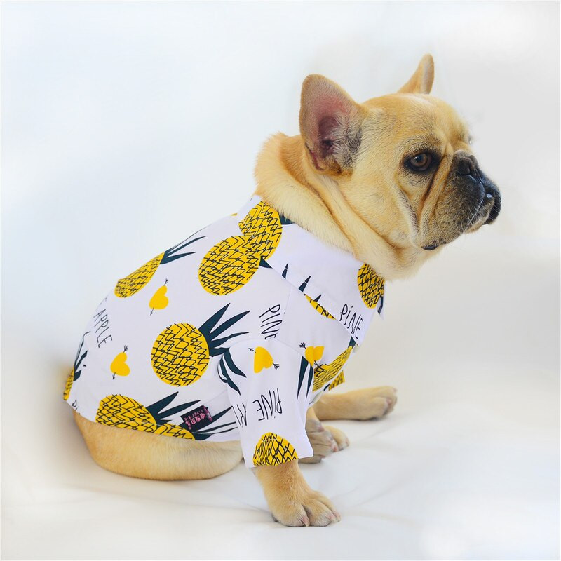 Haine pentru câini pentru buldog francez, imprimare în stil Hawaii, cămașă subțire pentru câini pentru pug corgi, moda respirabilă, primăvară, vară, animale de companie.