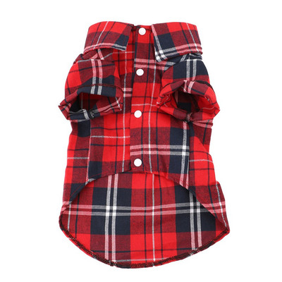 HILIFE Mekana odjeća za štene i mačiće, karirana majica za pse, majica za pse, mačke, pamučne majice kratkih rukava