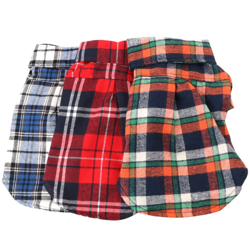 HILIFE Mekana odjeća za štene i mačiće, karirana majica za pse, majica za pse, mačke, pamučne majice kratkih rukava