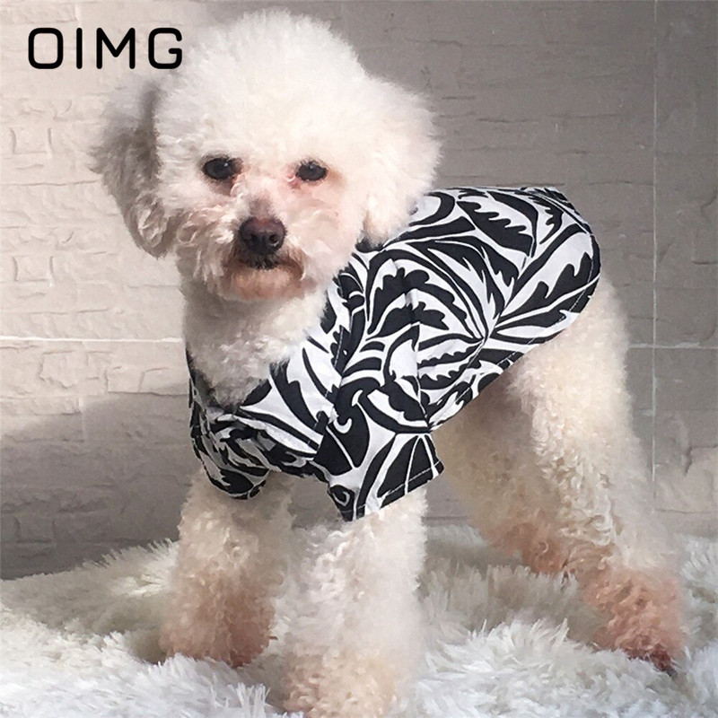 OIMG kevad uus lemmiklooma kardigan riided rev Puuvill trükitud kutsikasärk Shih Tzu Bichon šnautser Mitmevärviline väikeste koerte rõivas