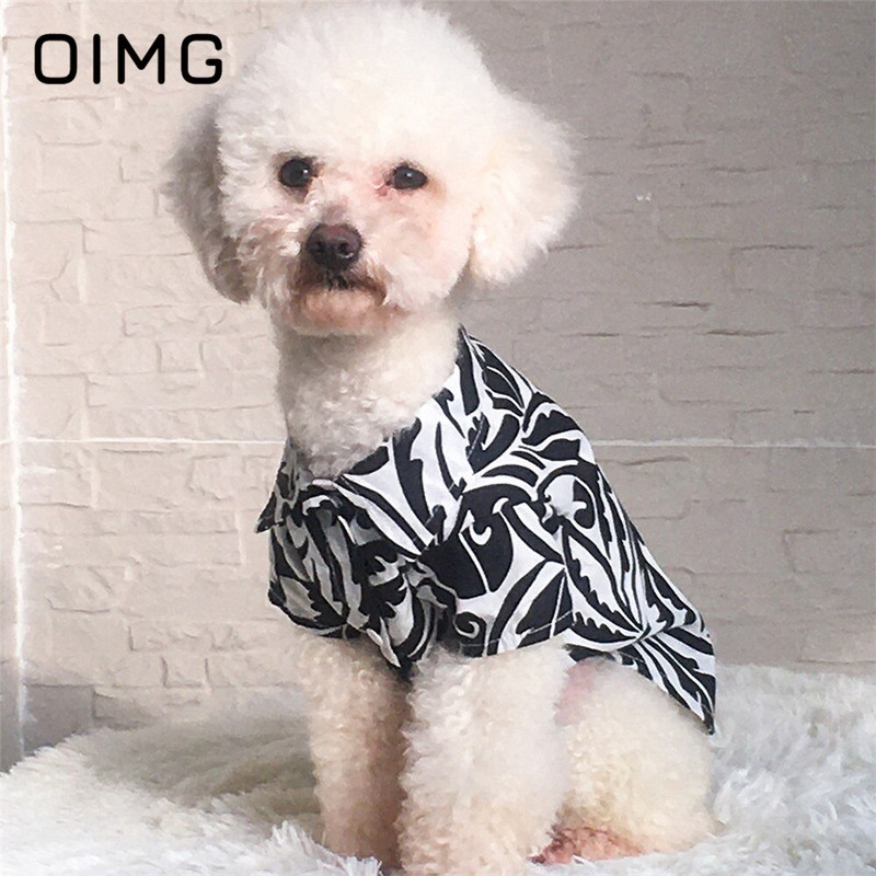 OIMG kevad uus lemmiklooma kardigan riided rev Puuvill trükitud kutsikasärk Shih Tzu Bichon šnautser Mitmevärviline väikeste koerte rõivas