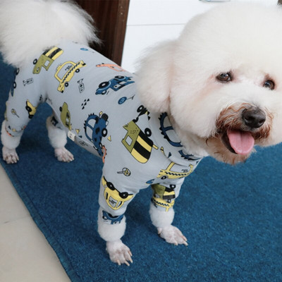 Overal pre domácich miláčikov, 100% bavlna, tenké oblečenie pre šteniatka, potlačené overaly pre malých psov, elastické pyžamo, čivava, pudel, domáce oblečenie