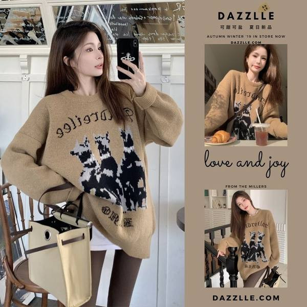 Dámsky tehotenský sveter so širokým vzorom