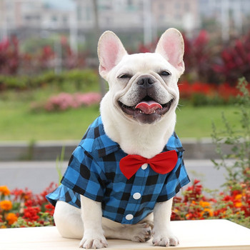 Μόδα μπλουζάκια για κατοικίδια Καλοκαιρινά κλασικά καρό ρούχα για σκύλους για μικρά σκυλιά Γαλλικό μπουλντόγκ κουτάβι μπλουζάκι για μεγάλα σκυλιά Ρούχα κατοικίδιων ζώων