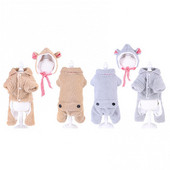 Rudens žiemos augintinio šuniuko vilnos kepurė Keturių kojų šiltų šunų drabužių komplektas