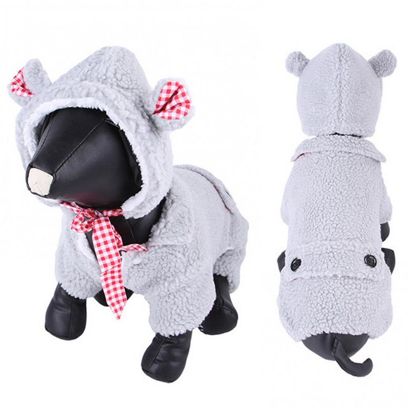 Rudens žiemos augintinio šuniuko vilnos kepurė Keturių kojų šiltų šunų drabužių komplektas