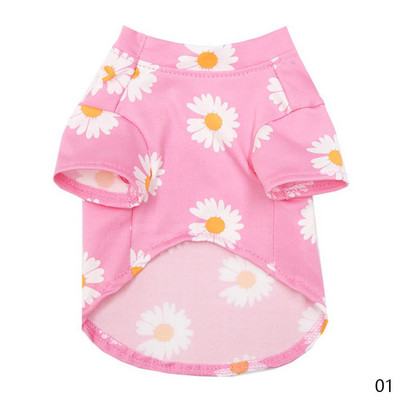 Oblečenie pre psov, tričko s motívom sedmokrásky pre malé a stredné psy, šteňací kabát, jar/leto, cestovný outfit, látkový plyšový bišónok, čivava