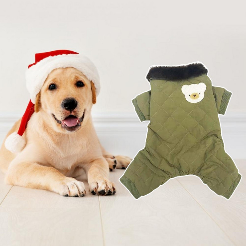 Stiilne sügistalvine plüüs neljajalgsete koerte riided ühevärvilised lemmiklooma talveriided kaelarihm Terry lemmikloomatarbed