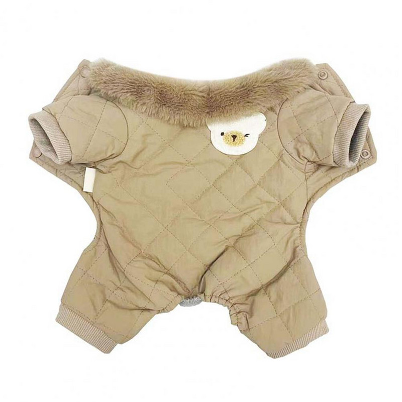 Stiilne sügistalvine plüüs neljajalgsete koerte riided ühevärvilised lemmiklooma talveriided kaelarihm Terry lemmikloomatarbed