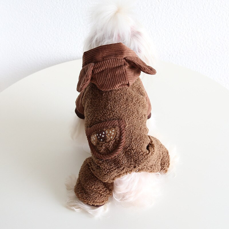 Rudi gobtuvai Šunims Drabužiai šuniukas Stori Šilti Maži Šunys Drabužiai Katė Žieminis Meškiukas Vilna Mielas Kostiumas Kawaii Naminių gyvūnėlių gaminiai