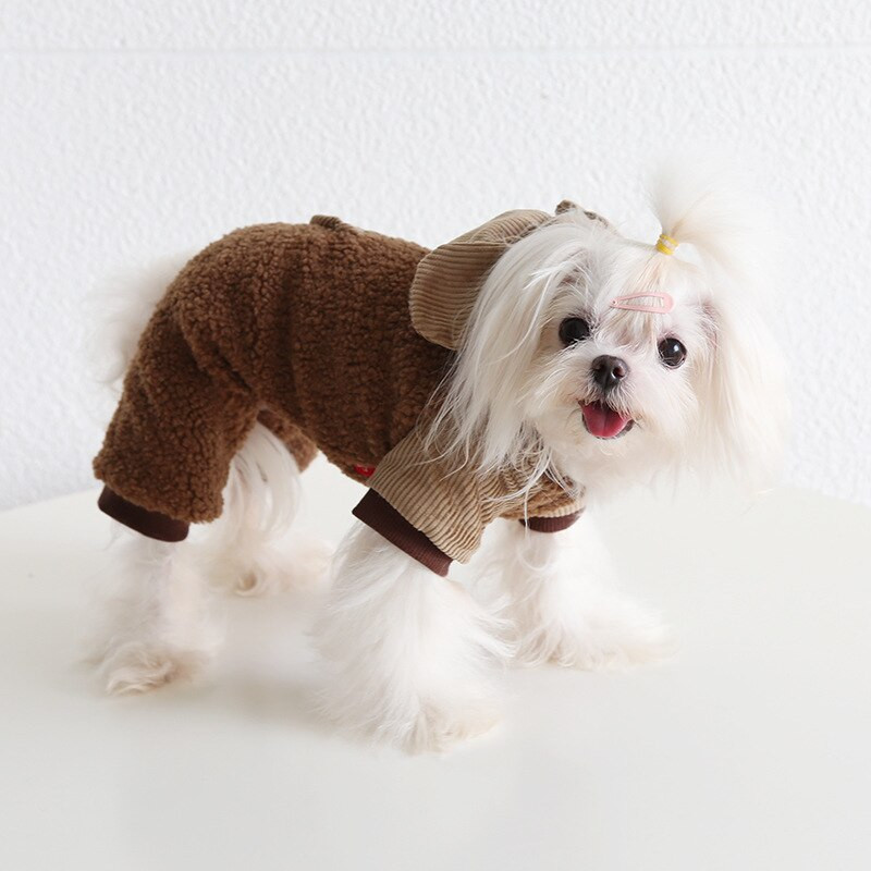 Rudi gobtuvai Šunims Drabužiai šuniukas Stori Šilti Maži Šunys Drabužiai Katė Žieminis Meškiukas Vilna Mielas Kostiumas Kawaii Naminių gyvūnėlių gaminiai