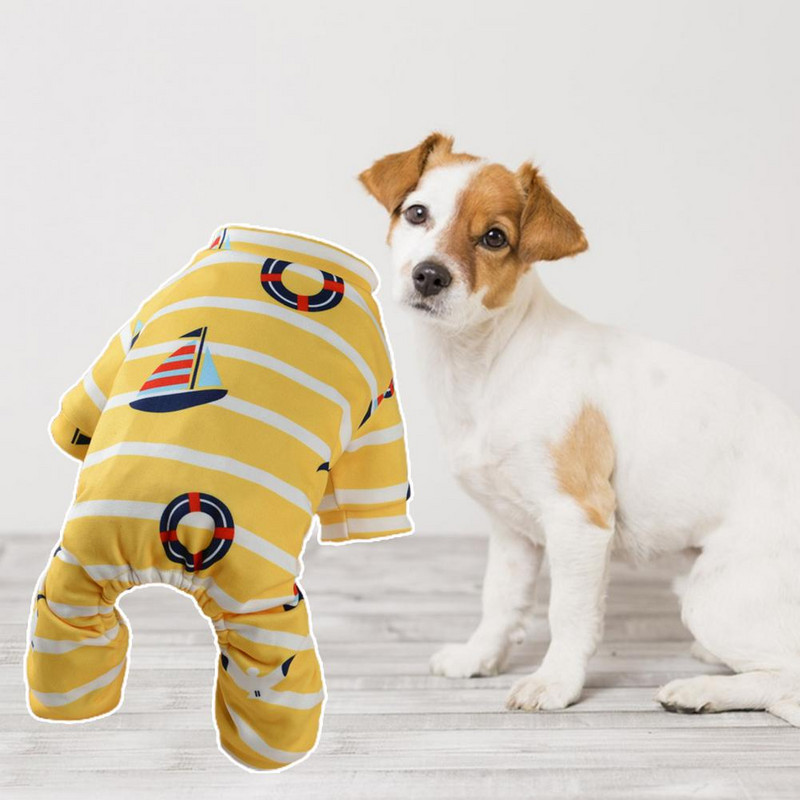 Păr non-lipicios, elegant, cu dungi, pijamale pentru animale de companie, haine minunate pentru casă, pentru interior