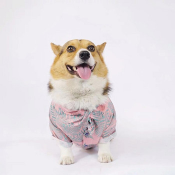 Μόδα Χαβάης Λουλούδι πουκάμισο για σκύλους Σκύλος Κουτάβι Γαλλικό μπουλντόγκ Καλοκαιρινό μπλουζάκι Ρούχα για κατοικίδια Ρούχα κατοικίδια πατημασιά Στολή GZC12