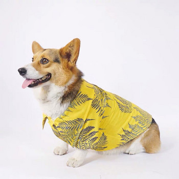Модна хавайска тениска с цветя за кучета Кученце Кученце Френски булдог Лятна тениска Дрехи за домашни любимци Мопс Дрехи за домашни любимци Костюм GZC12