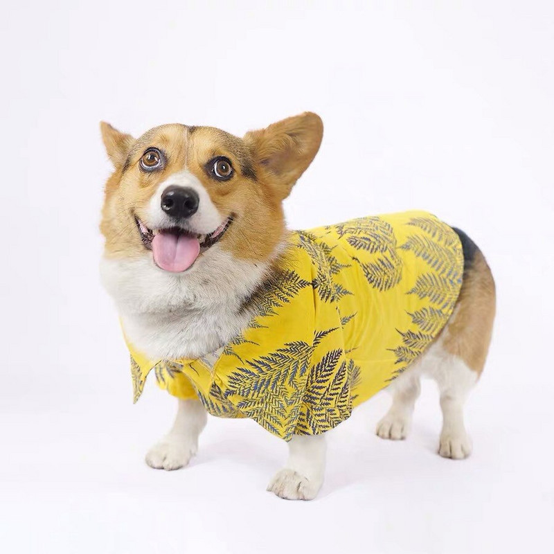 Μόδα Χαβάης Λουλούδι πουκάμισο για σκύλους Σκύλος Κουτάβι Γαλλικό μπουλντόγκ Καλοκαιρινό μπλουζάκι Ρούχα για κατοικίδια Ρούχα κατοικίδια πατημασιά Στολή GZC12