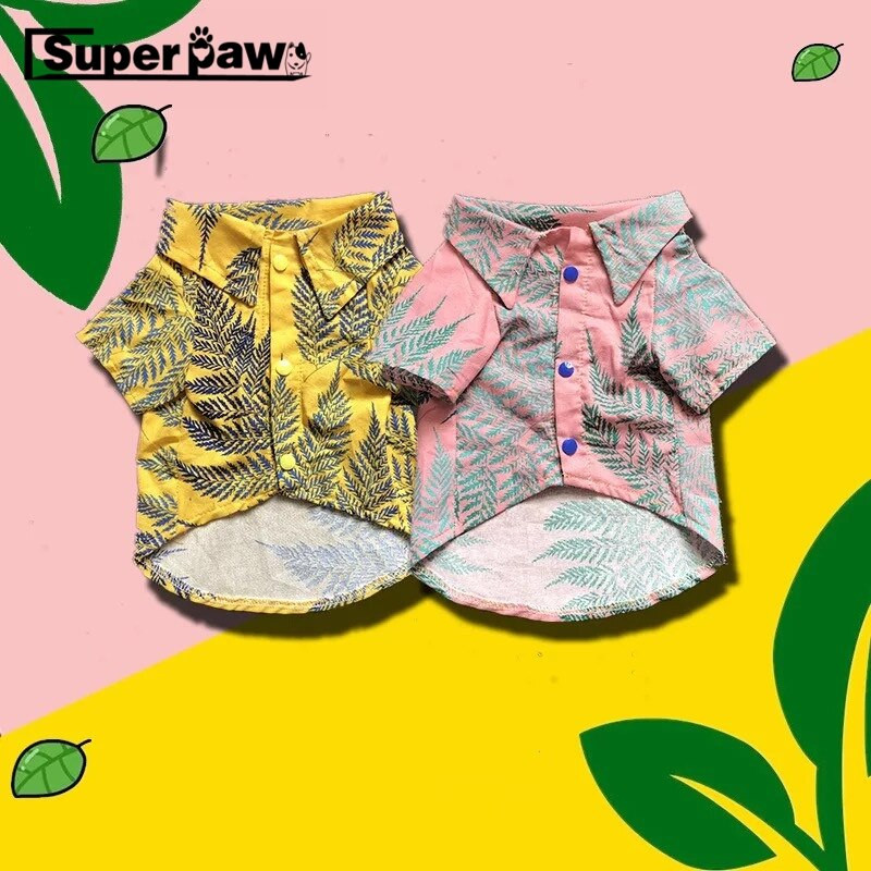 Μόδα Χαβάης Λουλούδι πουκάμισο για σκύλους Σκύλος Κουτάβι Γαλλικό μπουλντόγκ Καλοκαιρινό μπλουζάκι Ρούχα για κατοικίδια Ρούχα κατοικίδια πατημασιά Στολή GZC12