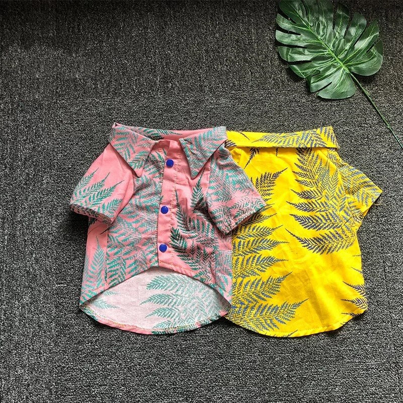 Μόδα Χαβάης Λουλούδι πουκάμισο για σκύλους Σκύλος Κουτάβι Γαλλικό μπουλντόγκ Καλοκαιρινό μπλουζάκι Ρούχα για κατοικίδια Ρούχα κατοικίδια πατημασιά Στολή GZC12