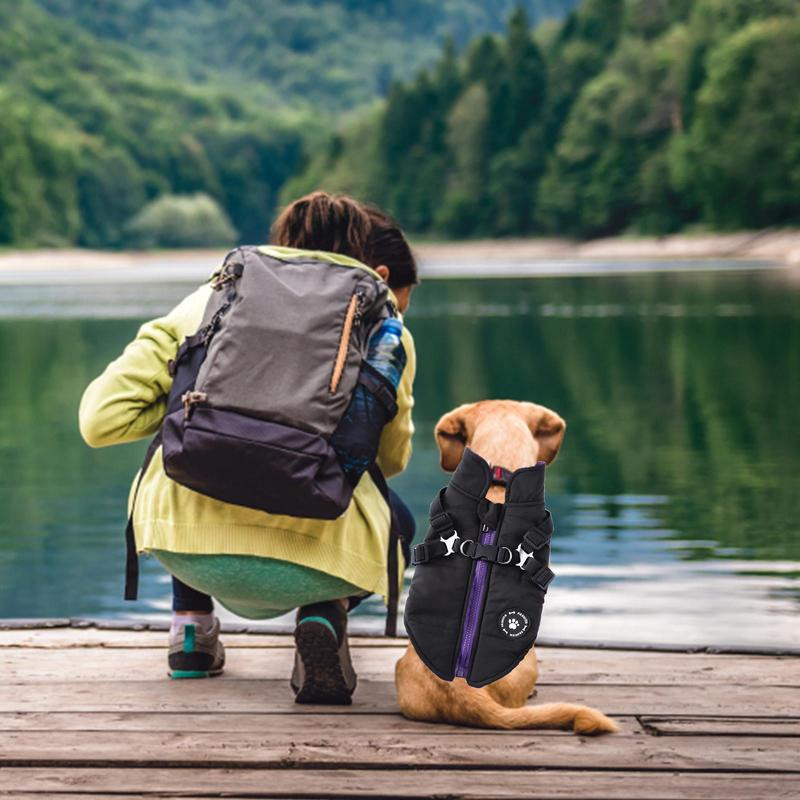 Koeramantel rakmetega hubane veekindel tuulekindel ümberpööratav talvekoera jope Koerajope rakmed talvesooja vestiga jope veekindel