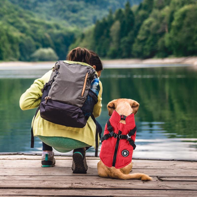 Koeramantel rakmetega hubane veekindel tuulekindel ümberpööratav talvekoera jope Koerajope rakmed talvesooja vestiga jope veekindel