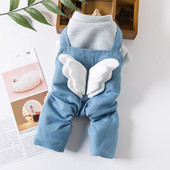 Najnovšie teplé bavlnené overaly pre psov pre malé a stredné šteniatka, jesenné a zimné oblečenie pre psov, štyri nohy