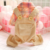 Oranž Koera T-särk Khaki Jumpsuitiga Suvine Väike keskmise suurusega Loom Saksa Spits Shih Tzu Kombinesoonid Armsad Riided Poetarbed