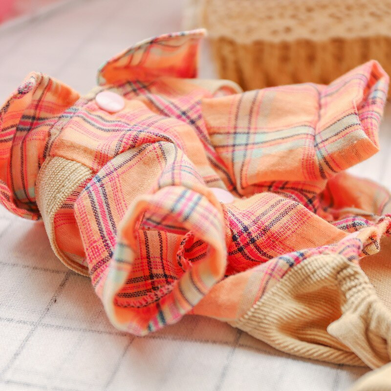 Oranž Koera T-särk Khaki Jumpsuitiga Suvine Väike keskmise suurusega Loom Saksa Spits Shih Tzu Kombinesoonid Armsad Riided Poetarbed