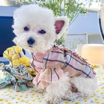 Нова лятна риза за кучета Тънки дрехи за домашни любимци Котешка мода Луксозна карирана риза Дрехи за кучета за малки кучета Чихуахуа