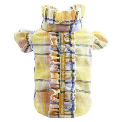 Letné nové tričko pre psov, tenké oblečenie pre domáce zvieratá, mačacia móda, luxusné kockované tričko, oblečenie pre psov pre malé psy, čivavy