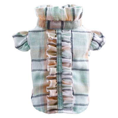 Letné nové tričko pre psov, tenké oblečenie pre domáce zvieratá, mačacia móda, luxusné kockované tričko, oblečenie pre psov pre malé psy, čivavy