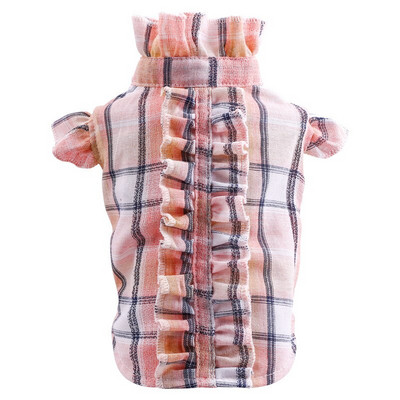 Letné nové tričko pre psov, tenké oblečenie pre domáce zvieratá, mačacia móda, luxusné kockované tričko, oblečenie pre psov pre malé psy, čivavy