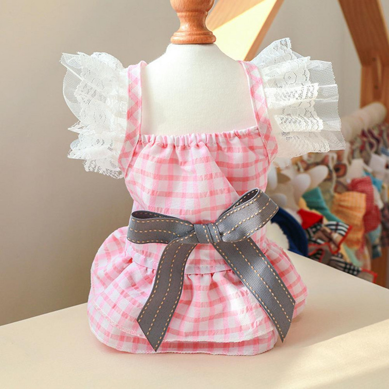 Vastupidavad kutsikate rõivad hingavad, pleekimata lemmikloomatarbed Printsessi koerte kutsikate riided kikilipsuga