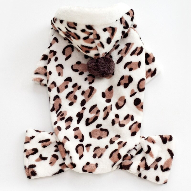 Nové oblečenie pre domáce zvieratá s koralovým zamatom, kabáty pre psov, oblečenie s leopardím zamatom, oblečenie pre malých psíkov s plyšovým efektom na jeseň a v zime