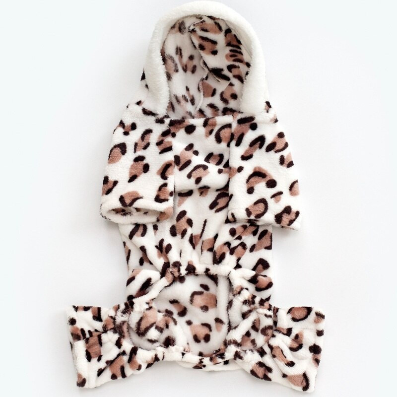 Nové oblečenie pre domáce zvieratá s koralovým zamatom, kabáty pre psov, oblečenie s leopardím zamatom, oblečenie pre malých psíkov s plyšovým efektom na jeseň a v zime