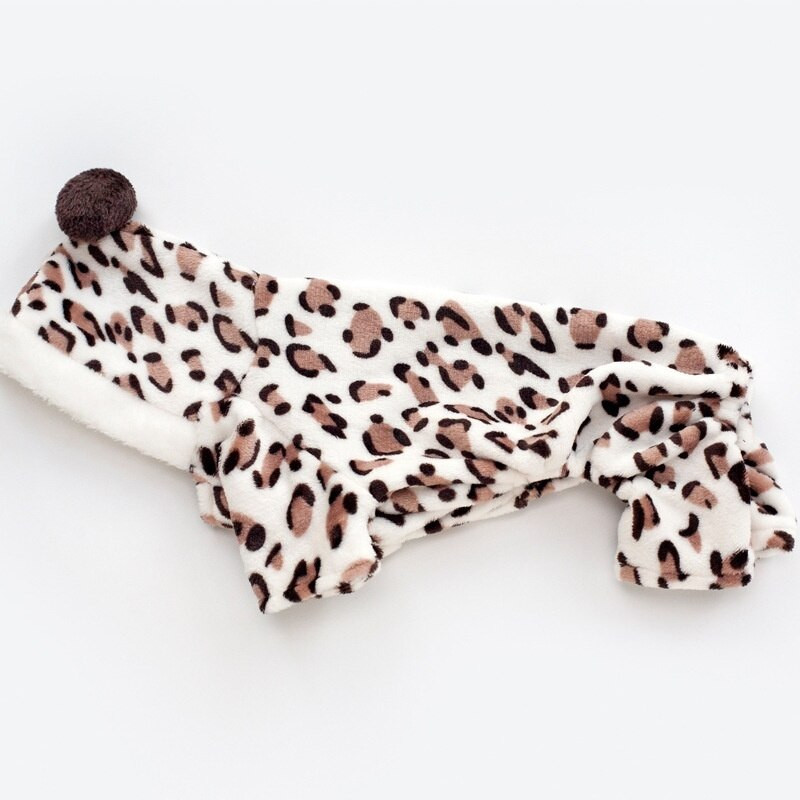 Nové oblečenie pre domáce zvieratá s koralovým zamatom, kabáty pre psov, oblečenie s leopardím zamatom, oblečenie pre malých psíkov s plyšovým efektom na jeseň a v zime