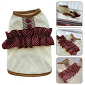 Tričko pre psa, tričko bez rukávov pre psa, priedušné a atraktívne chovateľské potreby, bodkovaný vzor s volánikmi na festival