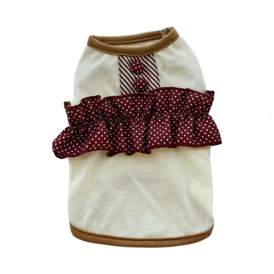 Tričko pre psa, tričko bez rukávov pre psa, priedušné a atraktívne chovateľské potreby, bodkovaný vzor s volánikmi na festival