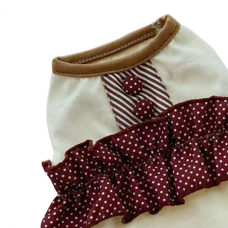 Tričko pre psa, tričko bez rukávov pre psa, priedušné a atraktívne chovateľské potreby, bodkovaný vzor s volánikmi na festival