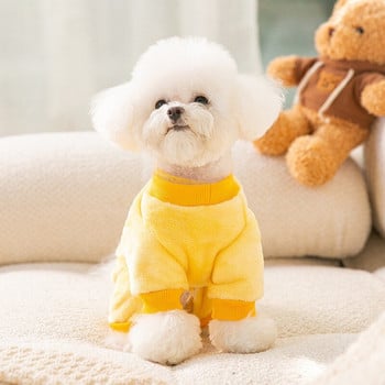 Поларени топли дрехи за домашни кучета Зимен мек гащеризон за кучета Удобен кучешки пуловер за малко куче Облекло за френски булдог Ropa Perro