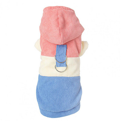 Armsad talvised koerariided Pestav koera puuvillane jope Värvi blokeeriv Hoia soojas Kahe jalaga lemmikloomakoera kapuutsiga jope