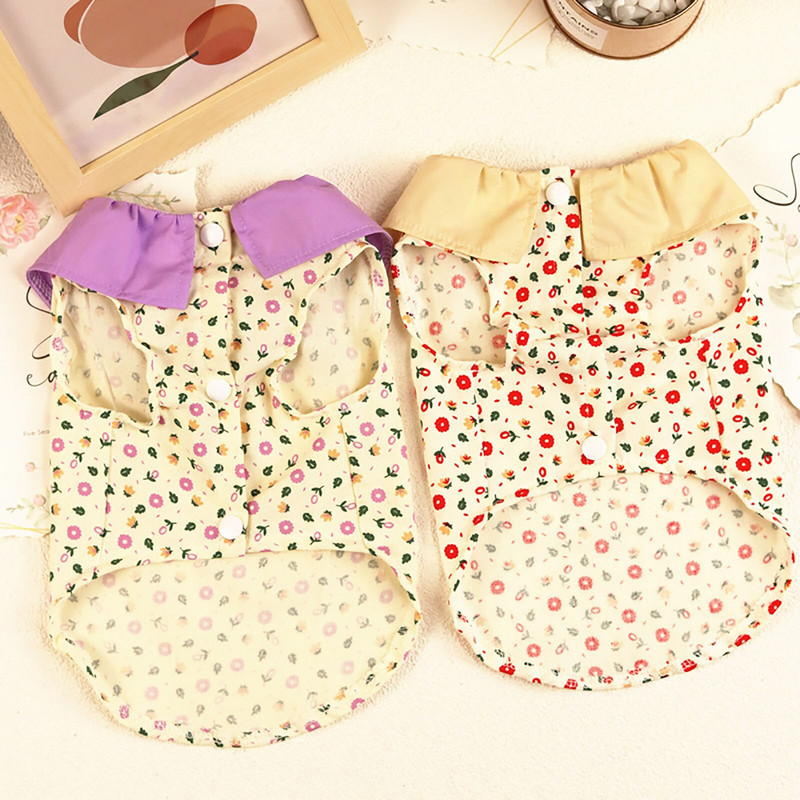 Îmbrăcăminte pentru câini de talie mică Pulovere pentru cățeluși pentru câini de talie medie Băieți drăguți pentru animale de companie Pulovere cu flori pentru câini de sex mijlociu, masculi, cămăși pentru câini de talie mică, bumbac