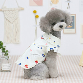 Νέο μικρό κατοικίδιο σκυλί για άνοιξη καλοκαιρινό πουκάμισο γιλέκο με μοτίβο μανιταριών από S έως XXL Φτηνό παλτό κοστουμιών για κουτάβια