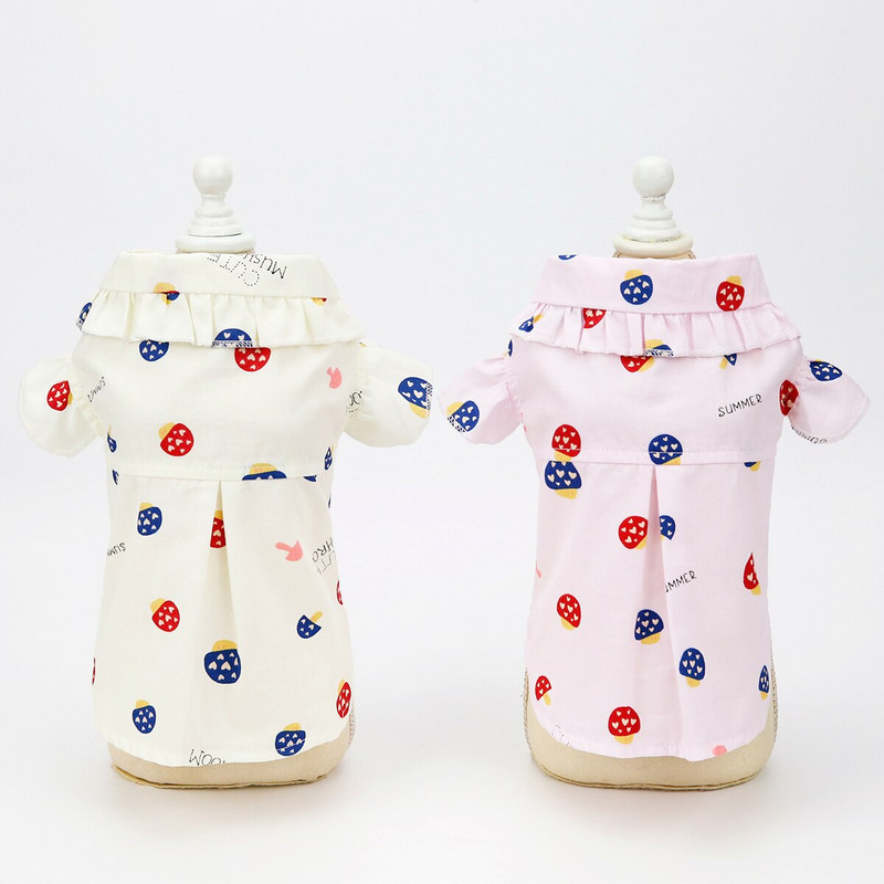 Uus väike lemmikloomakoer kevadsuvine särk Vest riided Seene muster S-st XXL-ni Odav kutsikakoerte kostüüm