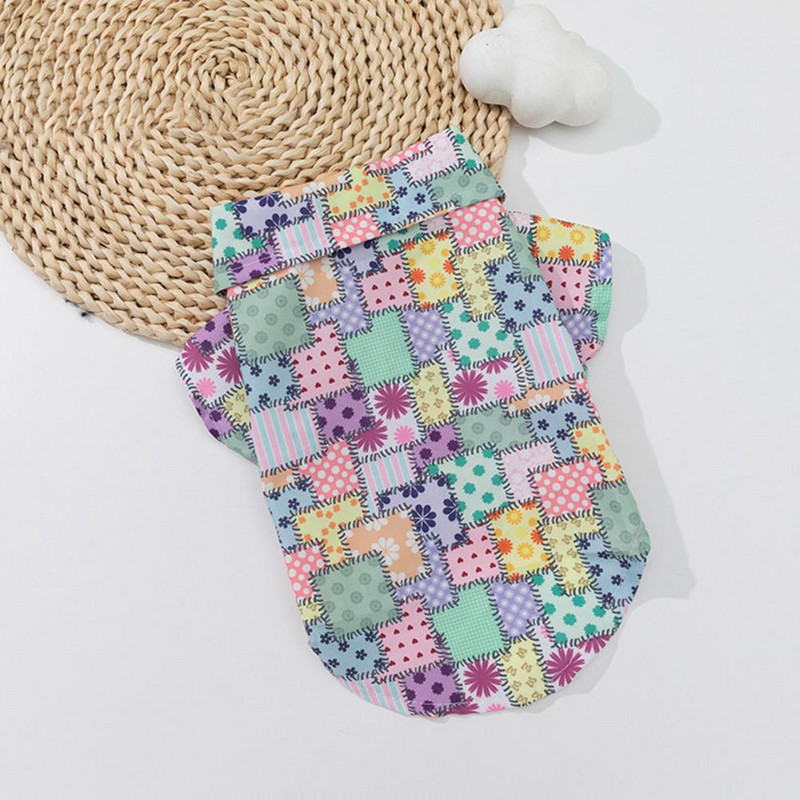 Koerasärk Pehme hingav lühikeste varrukatega sulgedega trükkimine Lemmikloomakutsikale Koerale Kahe jalaga riided õues