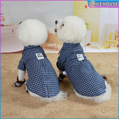 Cool blúzka pre psov, oblečenie pre domácich miláčikov, modré kockované tričká pre chlapcov, oblečenie pre malých psov, kostýmy francúzskeho buldočka a čivavy
