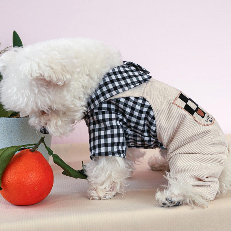 Salopete durabile pentru pisici Grilă din poliester Îmbrăcăminte confortabilă pentru cățeluș Accesorii confortabile pentru animale de companie Îmbrăcăminte pentru cățeluș pentru pisică