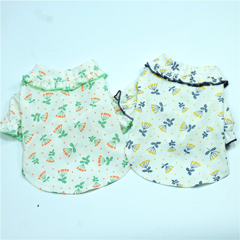 Suvine mütsiga kassi koerasärk kutsika väike koera kostüümid Yorkshire`i pommeri bichon puudli šnautser riided õues lemmikloomade riided