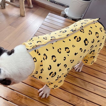 Комбинезон за домашни кучета Чист памук Едностранно поларено облицовано облекло за кученца Защита на корема Гащеризон за малки дебели кучета Френски булдог Мопс