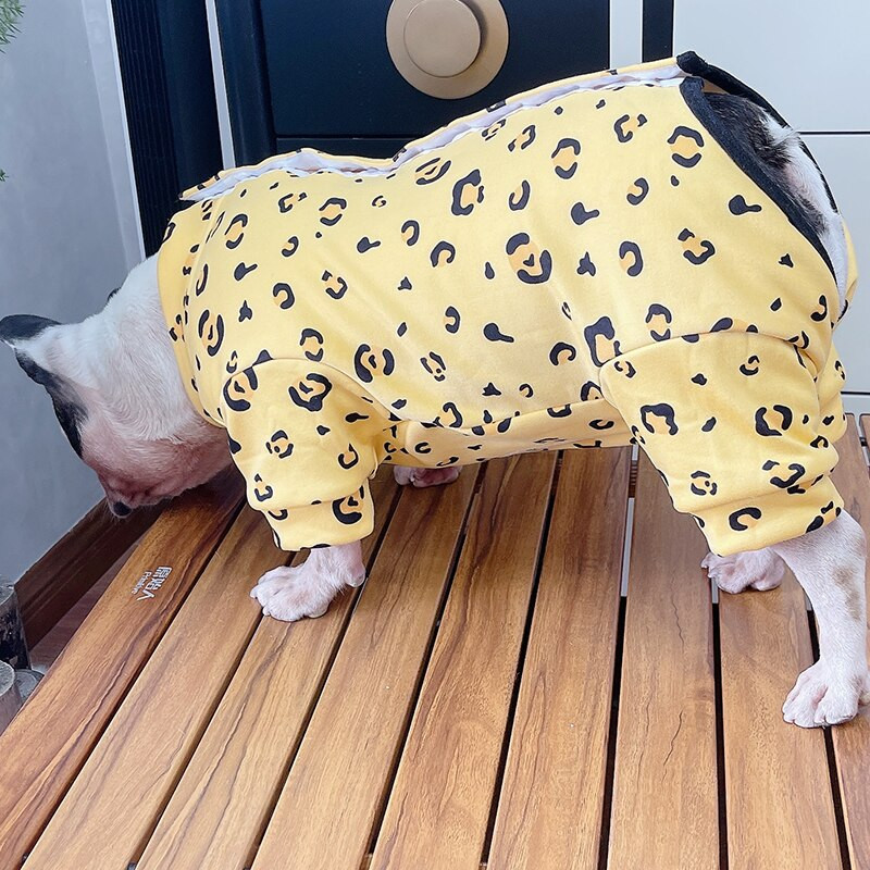 Overal pre domáce zvieratá, čistá bavlna, jednostranne fleecové podšívkované oblečenie pre šteniatka, chráni brušné overaly pre malé tučné psy, francúzsky buldoček, mops