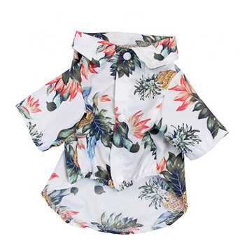 Καλοκαιρινό πουκάμισο για σκύλους Μπλουζάκια παραλίας Σκύλος Χαριτωμένος Χαβάης Περιστασιακός Ρούχα κατοικίδιων για γάτες Λουλουδάτο μπλουζάκι για μικρά σκυλιά